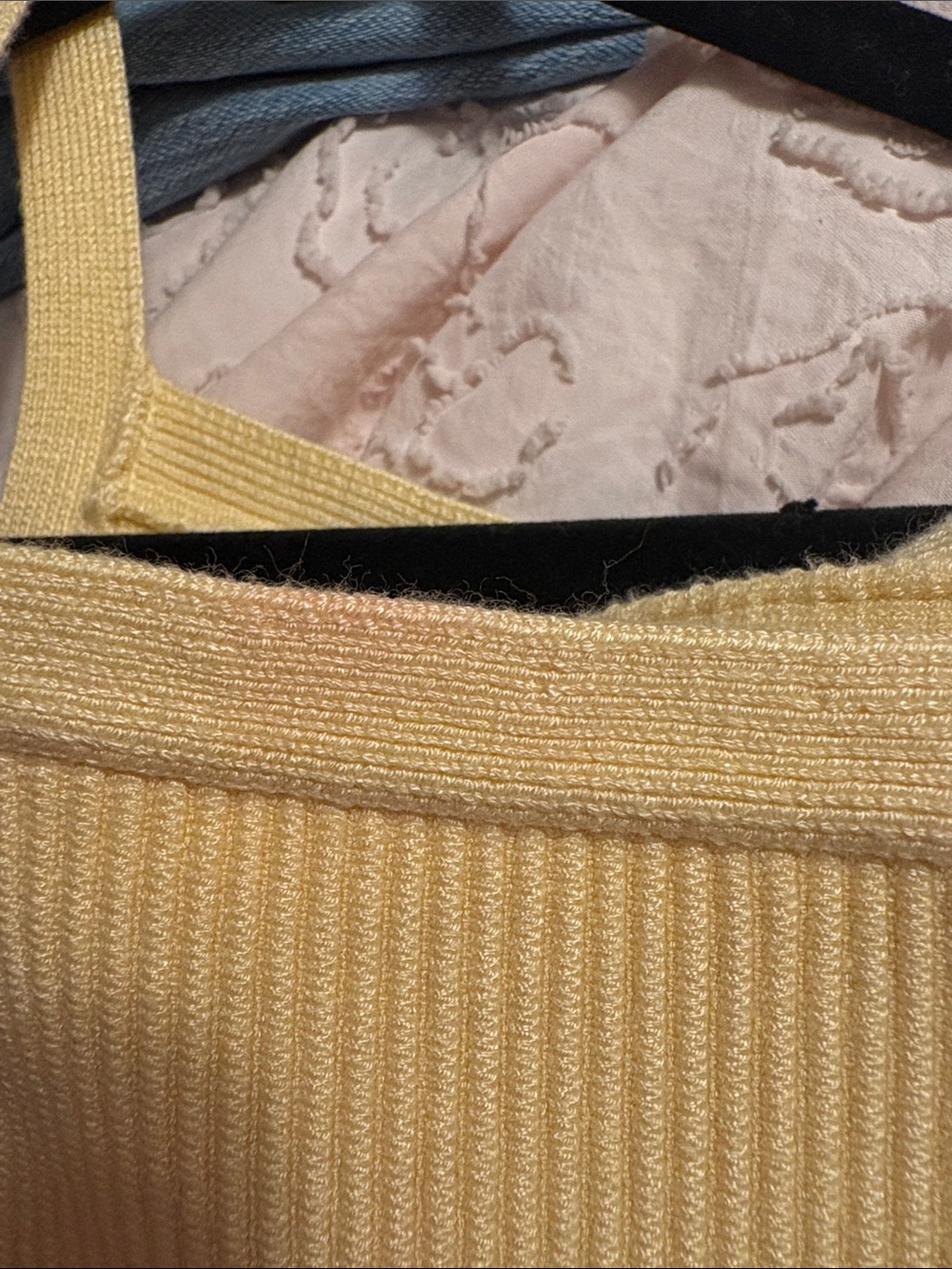 Yellow Sweater Ribbed Tank Top - Picture 3 of 5